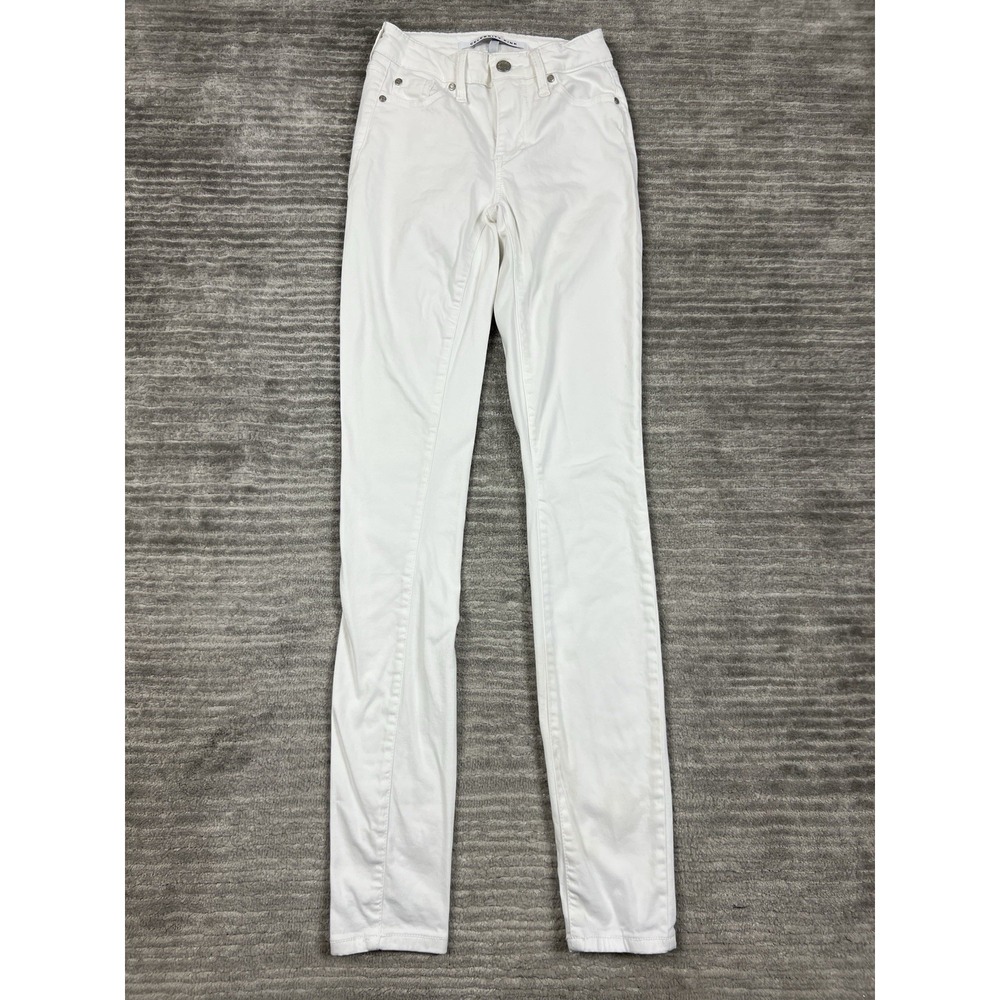 Celebrity Pink Pants Womens 0/24 White Mid Risse Skinny Cotton Blend Jeans‎